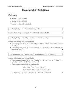 Homework #1 Solutions