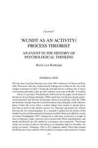 wundt as an activity/ process theorist