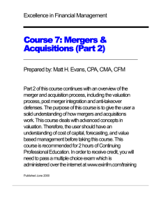 Course 7: Mergers & Acquisitions (Part 2)