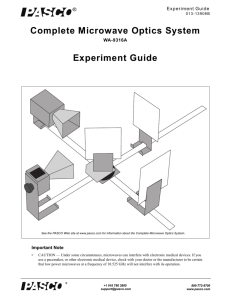 Experiment 1: Introduction to the Microwave Optics System
