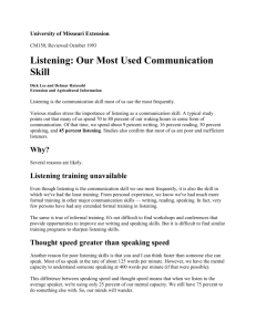 Listening: Our Most Used Communication Skill