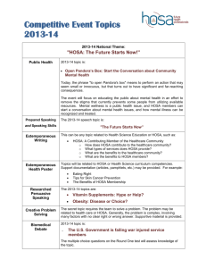Competitive Event Topics 2013-14 - Cal-HOSA