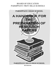 Research Paper Handbook - the Parsippany
