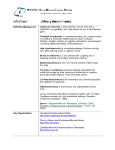 InfoSheet: Urinary Incontinence - Seniors Health Knowledge Network