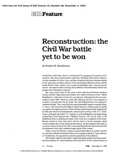 Reconstruction: The Civil War Battle Yet To Be Won