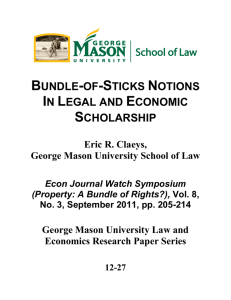 Bundle-of-Sticks Notions in Legal and Economic Scholarship