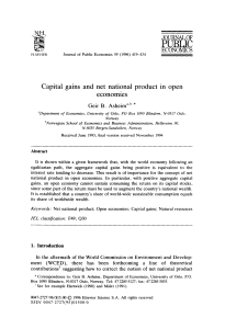 Capital gains and 'net national product' in open economies