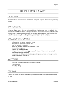 kepler's laws - Mike Chaffin