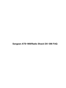 Sangean ATS-909/Radio Shack DX-398 FAQ
