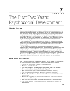 The First Two Years: Psychosocial Development