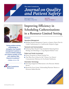 Improving Efficiency in Scheduling Catheterizations in a Resource