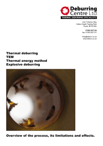 Thermal deburring TEM Thermal energy method Explosive