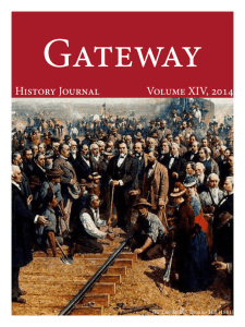 2014 Gateway History Journal - Department of History