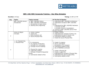 IBM i (AS/400) Corporate Training – Day Wise Schedule