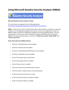 Microsoft Baseline Security Analyzer Tutorial Handout