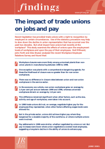 The impact of trade unions on jobs and pay (summary)