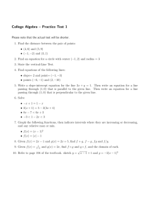 College Algebra – Practice Test 1