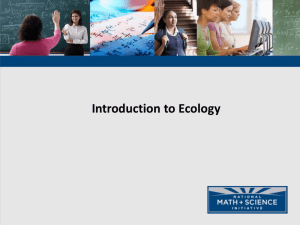 Intro Ecology and the Biosphere