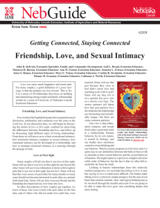Friendship, Love, and Sexual Intimacy