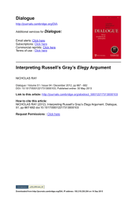 Dialogue Interpreting Russell's Gray's Elegy Argument
