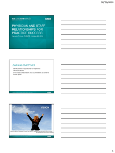 Handout - Physician Staff Relationships