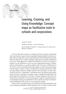 Learning, Creating, and Using Knowledge: Concept maps as