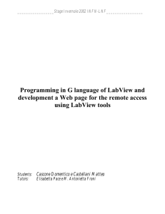 Programming in G language of LabView and development a Web