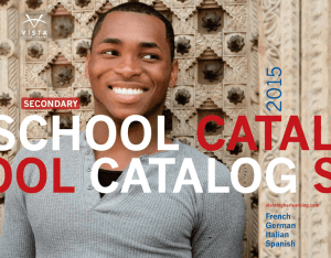 2015 SCHOOL CATALOG SCHOOL CATALOG SCH
