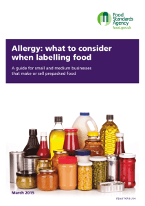 Allergy: what to consider when labelling food