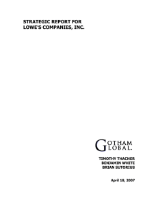STRATEGIC REPORT FOR LOWE'S COMPANIES, INC.
