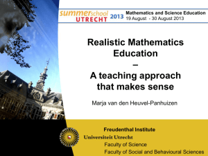Realistic Mathematics Education – A teaching approach that makes