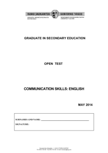 COMMUNICATION SKILLS: ENGLISH