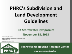 PHRC's Subdivision and Land Development Guidelines