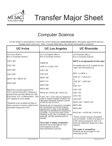Transfer Major Sheet