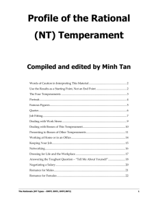 Profile of the Rational (NT) Temperament