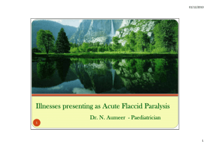 Illnesses presenting as Acute Flaccid Paralysis