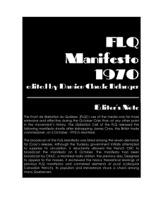 FLQ Manifesto 1970