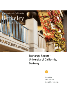 Exchange Report – University of California, Berkeley