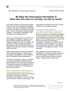 My Baby Has Homozygous Hemoglobin D What does this mean for