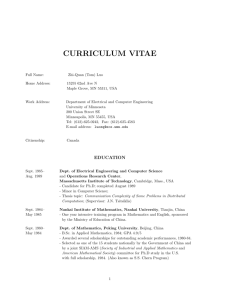 CURRICULUM VITAE - Department of Electrical and Computer