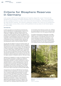 Criteria for Biosphere Reserves in Germany