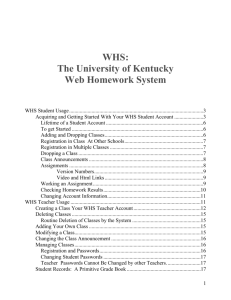 WHS: The University of Kentucky Web Homework
