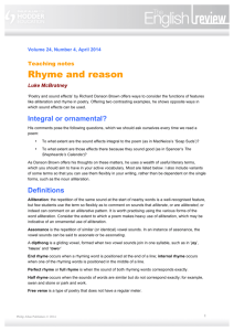 Rhyme and reason - Hodder Education