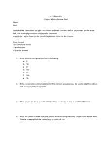 CP Chemistry Chapter 4 Exam Review Sheet Name: Date: Note that