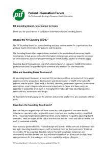 PiF Sounding Board - Patient Information Forum