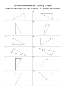 3: Trigonometry Worksheet T1 – Labelling Triangles