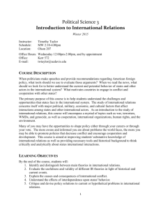 Political Science 3 Introduction to International Relations