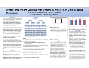 Context-Dependent Learning with Unfamiliar Music in an Online