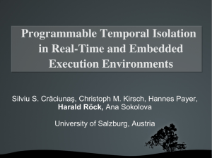 Programmable Temporal Isolation in RealTime and Embedded