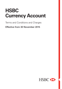 HSBC Currency Account Terms and Conditions and Charges